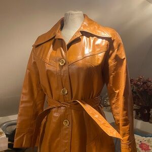 Vintage Orange Trench Coat